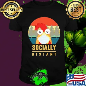 Chicken mask socially distant covid-19 vintage shirt