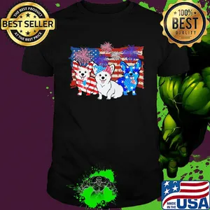 Corgi firework american flag independence day shirt