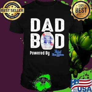 Dad bod powered by Pabst blue ribbon shirt