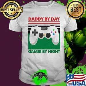 Daddy by day gamer by night game vintage shirt