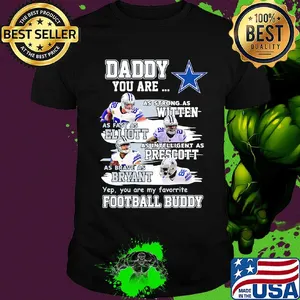 Dallas cowboys daddy you are as strong as witten as fast as elliott as intelligent as prescott football buddy happy father's day shirt