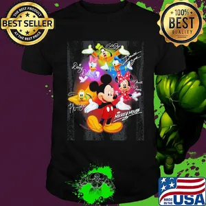 Disney mickey mouse and friends cartoon characters signatures shirt