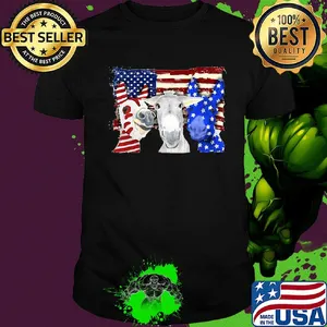 Donkey 2 flag US American flag Independence Day veteran shirt