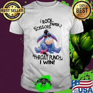 Eeyore donkey rock paper scissors throat punch i win shirt