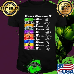 Fast and furious 9 characters signatures shirt