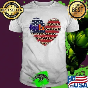 FedEx heart American flag veteran Independence Day shirt