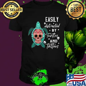Festival of the Dead easily distracted by turttes and tatoos shirt