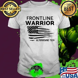 Frontline warrior ultrasound tech american flag independence day shirt