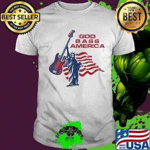 God bass America guitar American flag veteran Independence Day shirt