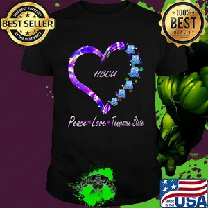 HBCU peace love Tennessee State heart shirt