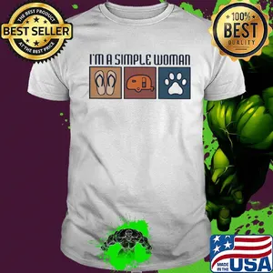 I'm a simple woman flip flop camping paw dog shirt