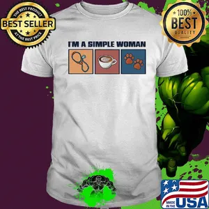 I'm a simple woman nurse coffee and paw dog vintage shirt