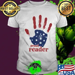 Independence Day handprint proud reader shirt
