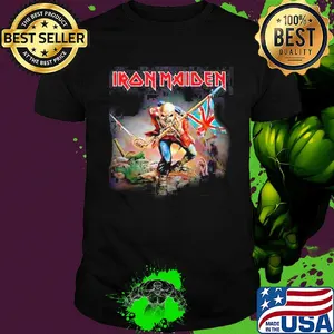Iron maiden the trooper with flag shirt