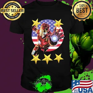 Iron man american flag independence day stars shirt