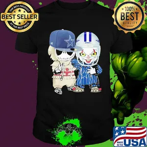 Jack skellington and joker player dallas cowboys football shirt