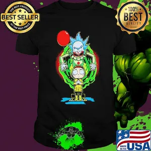 Joker rick and morty georgia pennywise holding balloon shirt