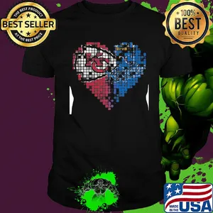 Kansas city chiefs and kansas city royals heart puzzle shirt