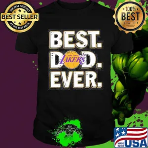 Los angeles lakers best dad ever happy father's day shirt