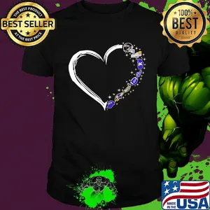 Love Baltimore Ravens football team heart shirt
