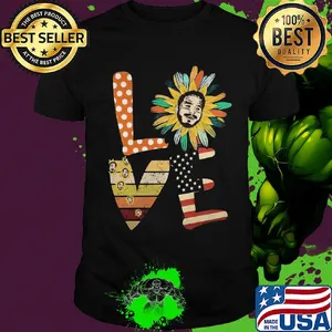 Love sunflower post malone mom life american flag vintage shirt