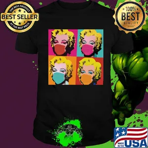Marilyn monroe inspired mask bella muscle art shirt