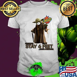 Master yoda mask church's chicken please remember stay 6 feet have a nice day jesus shirt