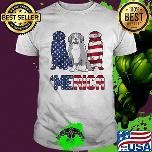 Merica Bernese Mountain Dog American flag veteran Independence Day shirt