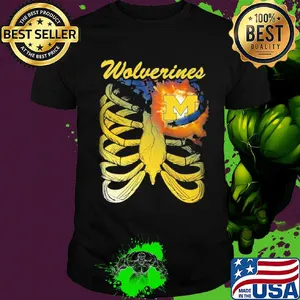 Michigan Wolverines Bone heart shirt