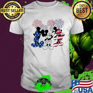 Mickey mouse american flag firework independence day shirt