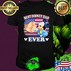Mickey mouse best disney dad ever american flag happy father's day shirt