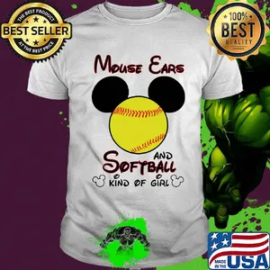 Mickey mouse ears and softball kind of girl shirt