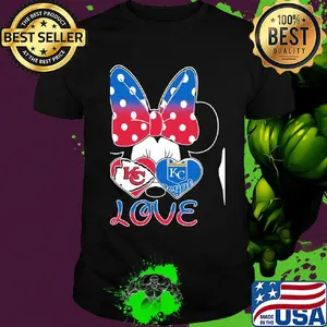 Minnie mouse kansas city chiefs and kansas city royals love shirt