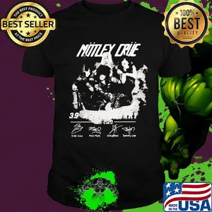Motley Crue band 39th anniversary 1981 2020 signatures shirt