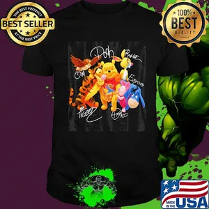 My friends tigger & pooh cartoon characters signatures shirt