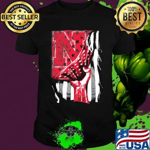 Nebraska cornhuskers american flag independence day father's day shirt