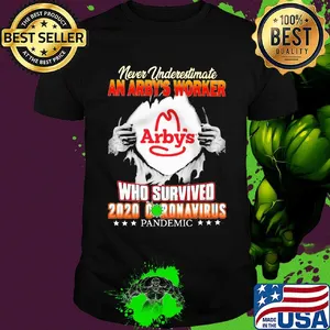 Never underestimate an arby's worker who survived 2020 coronavirus pandemic shirt