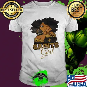 New orleans saints football black girl shirt