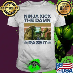 Ninja kick the damn rabbit vintage shirt
