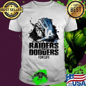 Oakland Raiders and los angeles dodgers for life art shirt
