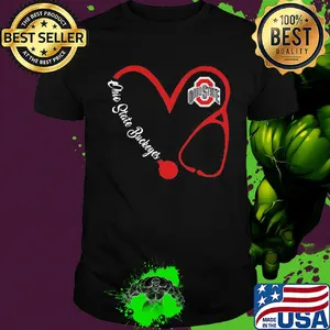 Ohio state buckeyes football stethoscope heart shirt