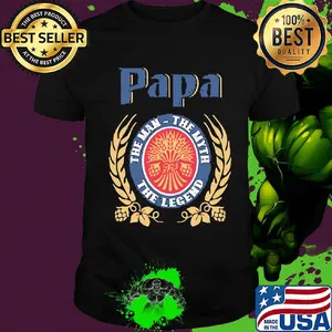 Papa the man the myth the legend logo shirt