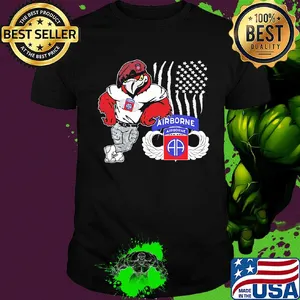 Paratrooper airborne american flag bird shirt