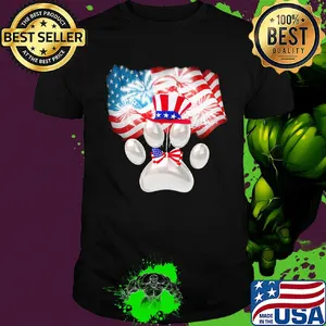 Paw American flag veteran Independence Day shirt