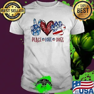 Peace love dogs paw heart shirt