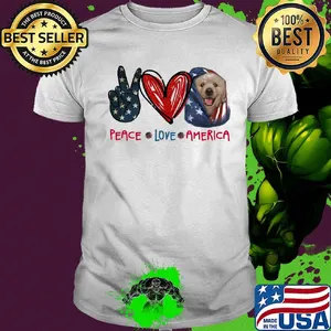 Peace love heart dog American flag veteran Independence Day shirt