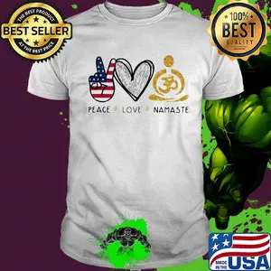 Peace love namaste american flag shirt