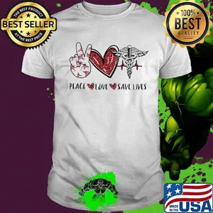 Peace love save lives heartbeat shirt