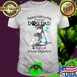 Pit Bull mask tattoo I love dad happy father's day to the best dog dad from a social distance shirt