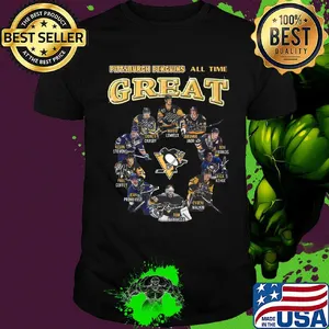 Pittsburgh penguins hockey all-time great signatures shirt